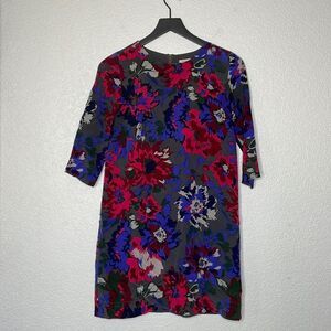 Fossil Silk Floral 3/4 Sleeve Dress Size 4